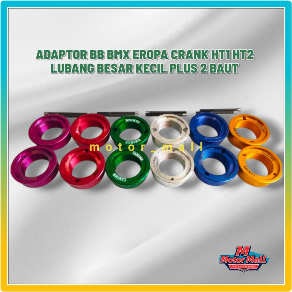 adaptor bb bmx eropa crank ht1 ht2 lubang besar
kecil plus 2 baut