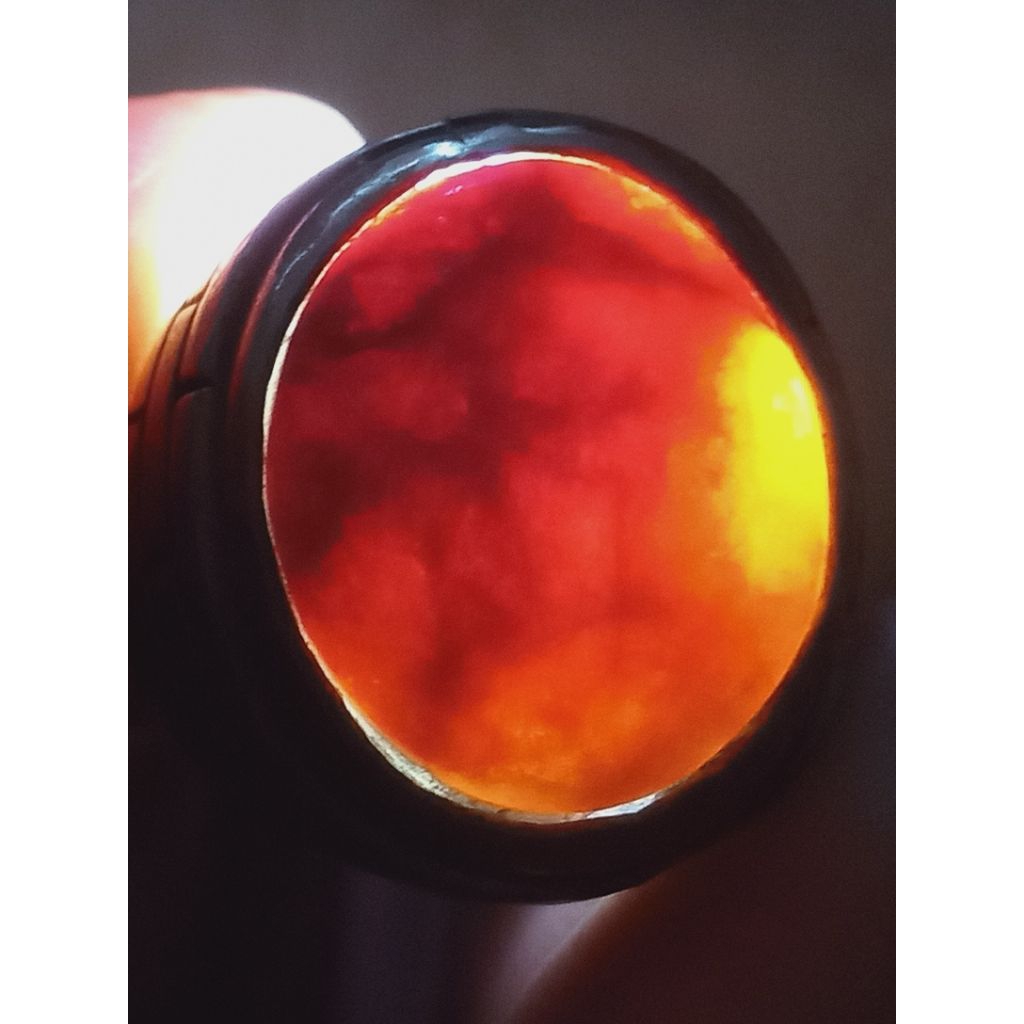 Cincin Batu Giok Merah Lawasan Langka