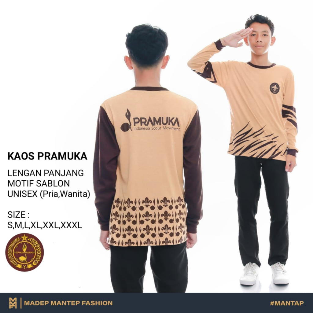 Kaos Pramuka Lengan Panjang Terbaru Kaos Kegiatan PRAMUKA Kaos Pembina Pramuka MMF