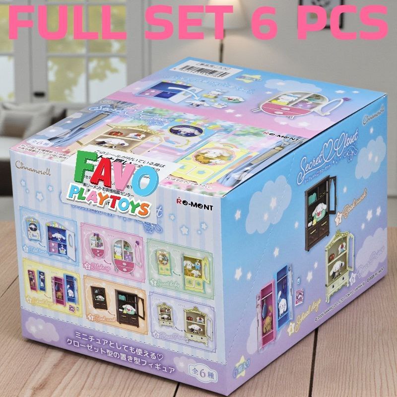 RE-MENT Sanrio Characters Cinnamoroll Secret Closet Series - FULL SET 6 PCS Blind Box Figure Rement