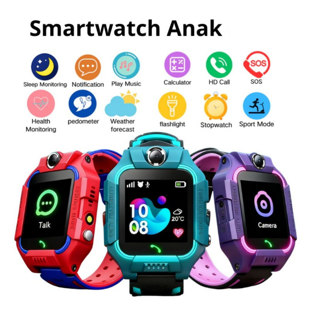 [100% ORI]Samsung Smartwatch anak Jam tangan Kamera ganda 360 derajat flip lP67 Menelepon-GPS-SOS
