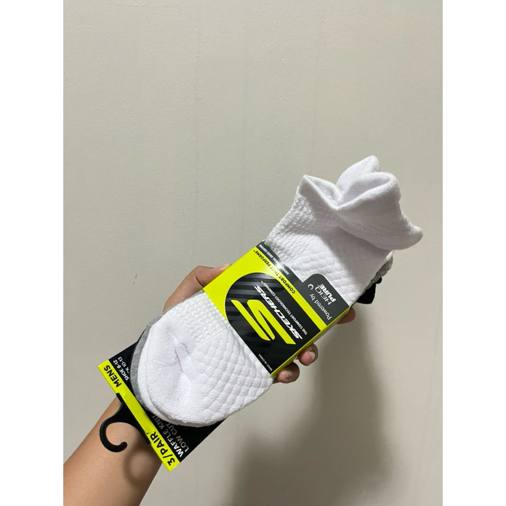 Kaos Kaki Men Skechers Waffle Knit Lowcut isi 3pcs putih, abu2, hitam uk 40-45 sale 65%