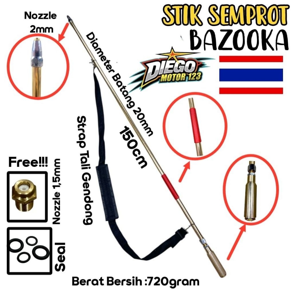 TU26 Stik Semprot Model BAZOOKA JOGAL Thailand Mesin Semprot Hama 2Tak 4Tak Racing