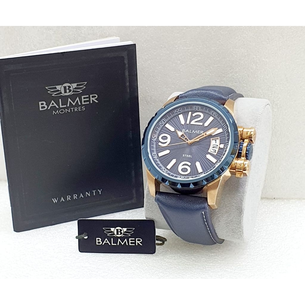Jam Tangan BALMER 7956 Montres Original Pria Case Stainless Steel Kulit Strap Analog Elegant Stylish