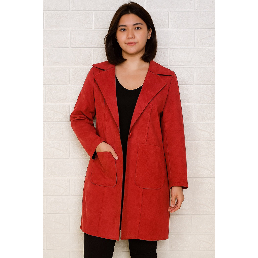 TERMURAH  COAT/JAKET KOREA MUSIM DINGIN SUEDE 668