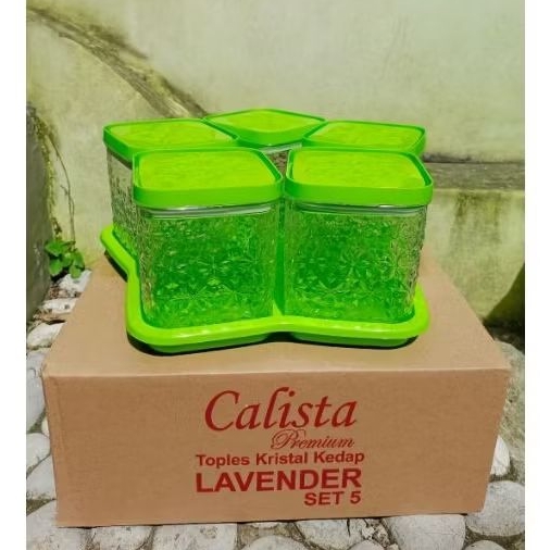 TOPLES CALISTA LAVENDER SET 5  HIJAU / TOPLES KUE KERING LEBARAN 5 SET KRISTAL TOPLES SET 5 CALISTA