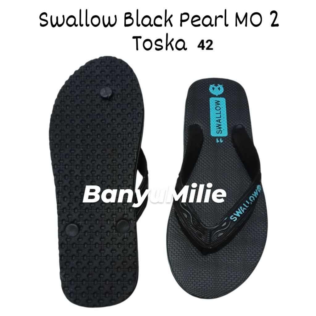 Sendal Jepit Swallow Black Pearl MO2 Sandal Jepit Swallow Sandal Jepit Hitam Swallow Hitam Laki-laki