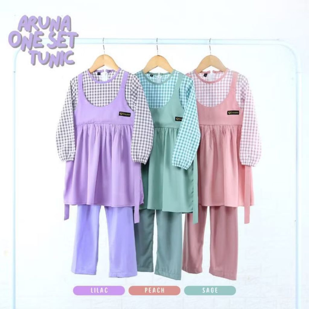 SETELAN ANAK PEREMPUAN ON SET ARUNA TUNIK NAURE USIA 1-8 TAHUN