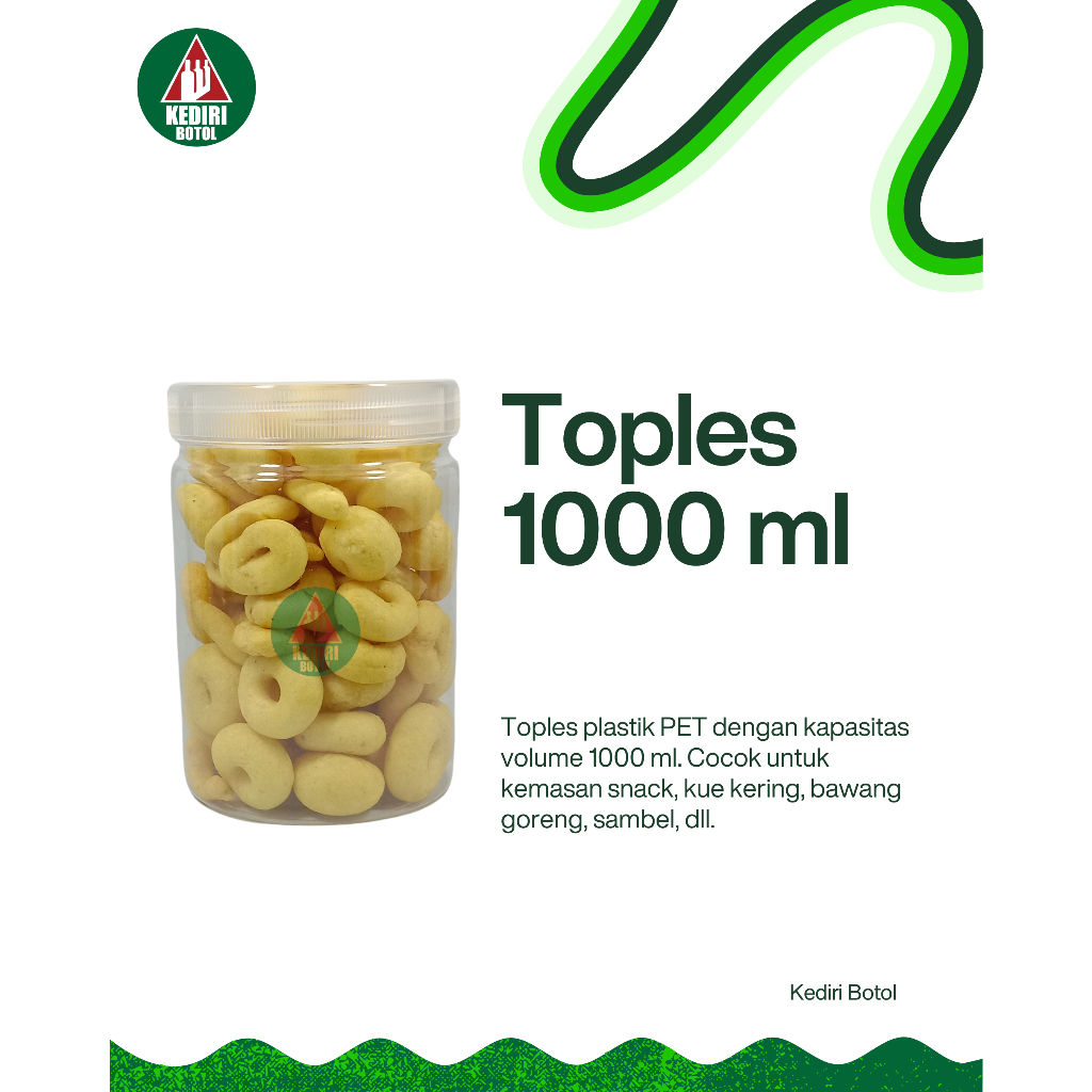 Toples Plastik 1000 ML Tutup Plastik | Toples Plastik 1000ml | Toples Plastik Kue Kering | Toples Sn