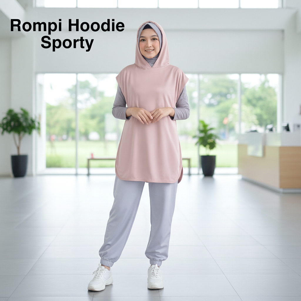 Rompi Hoodie Olahraga Wanita Dry Fit