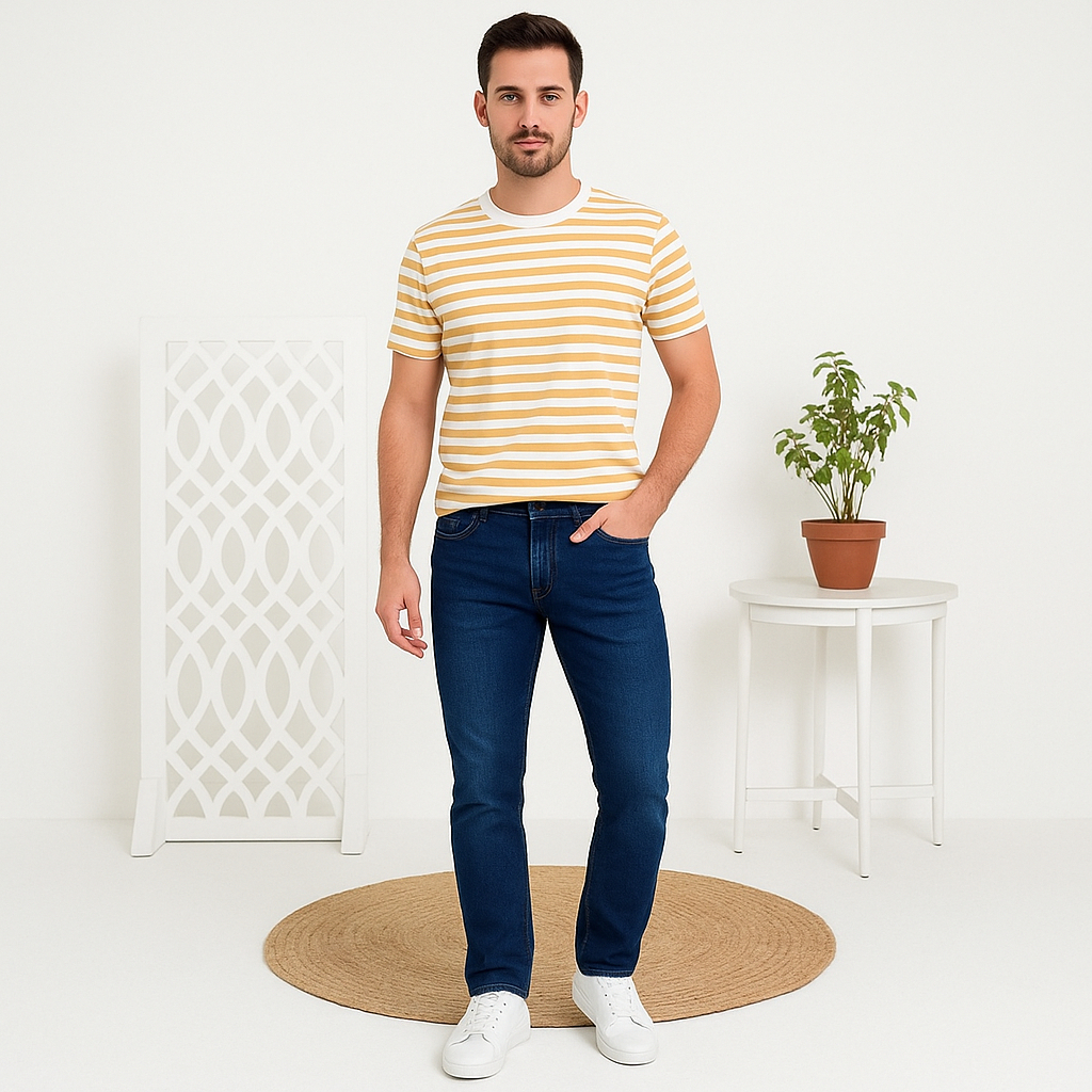 Celana Panjang Pensil Jeans Biru Kiddrock Pria