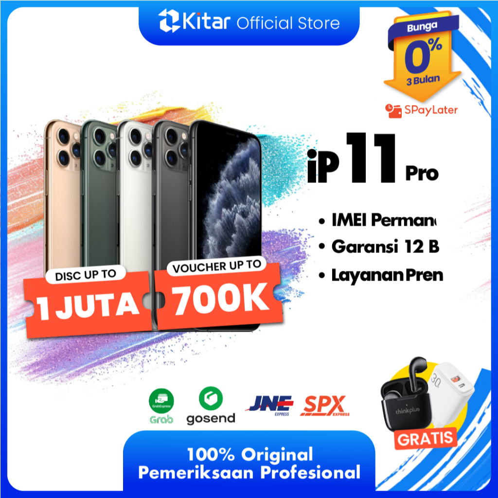 iPhone 11 Pro ex iBox Beacukai IMEI Permanen Garansi 12 Bln 100% Original Second iPhone FULLSET 64GB