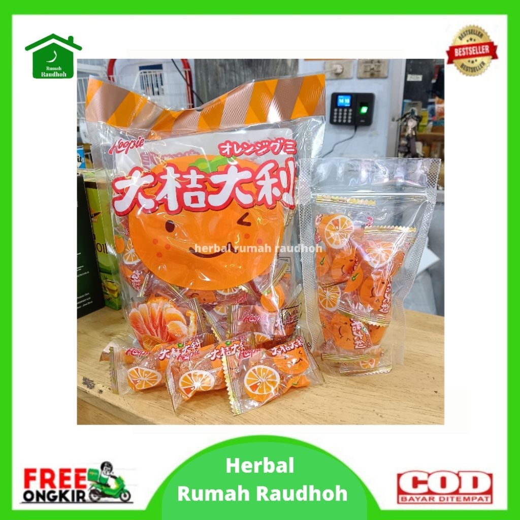 PERMEN JELLY JERUK HOOPIE - JELLY JERUK MANDARIN ORANGE CANDY HALAL DAN BPOM