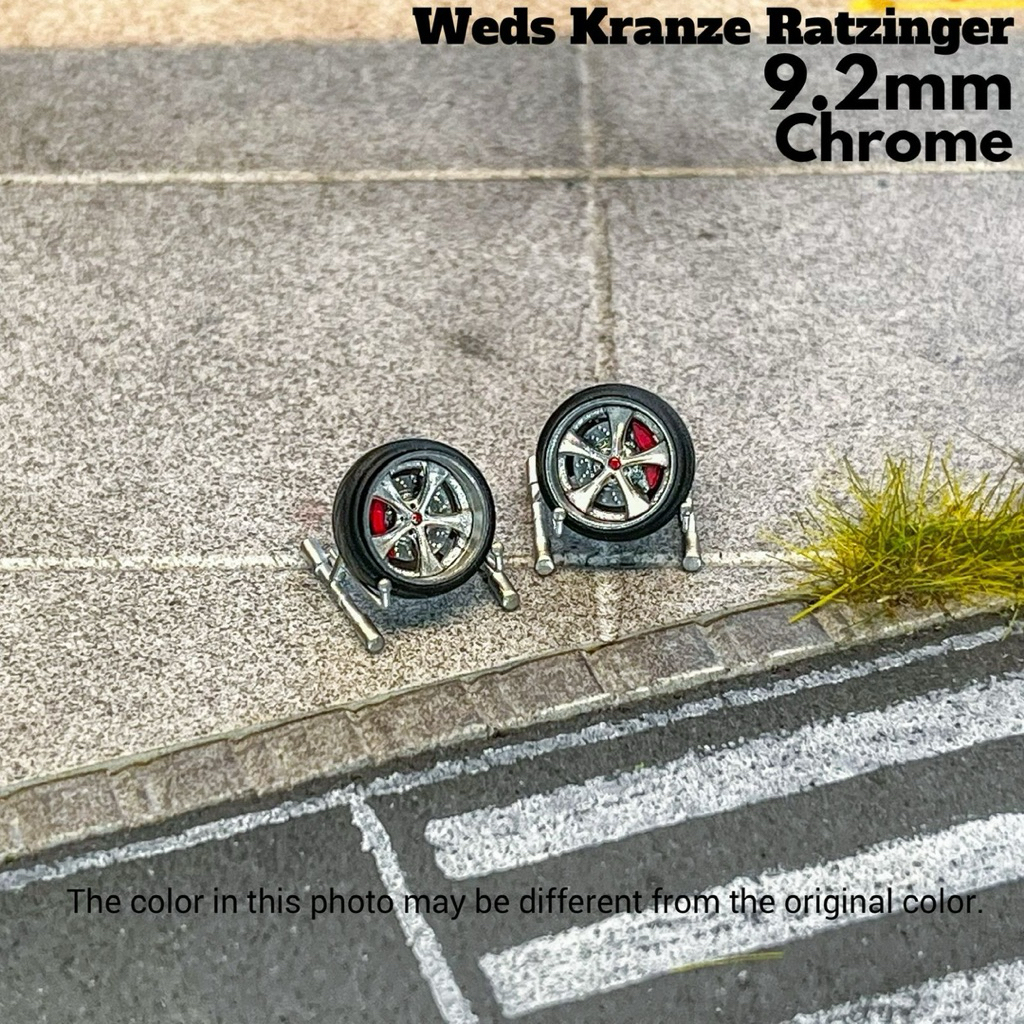 Nori Wheels Weds Kranze Ratzinger Chrome 9.2mm Velg Diecast 1:64 Miniscale