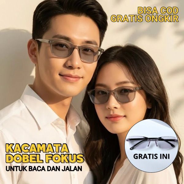Kacamata Baca dan jalan [5002+BOR] Double fokus bisa jarak dekat dan jarak jauh pria wanita anti uv