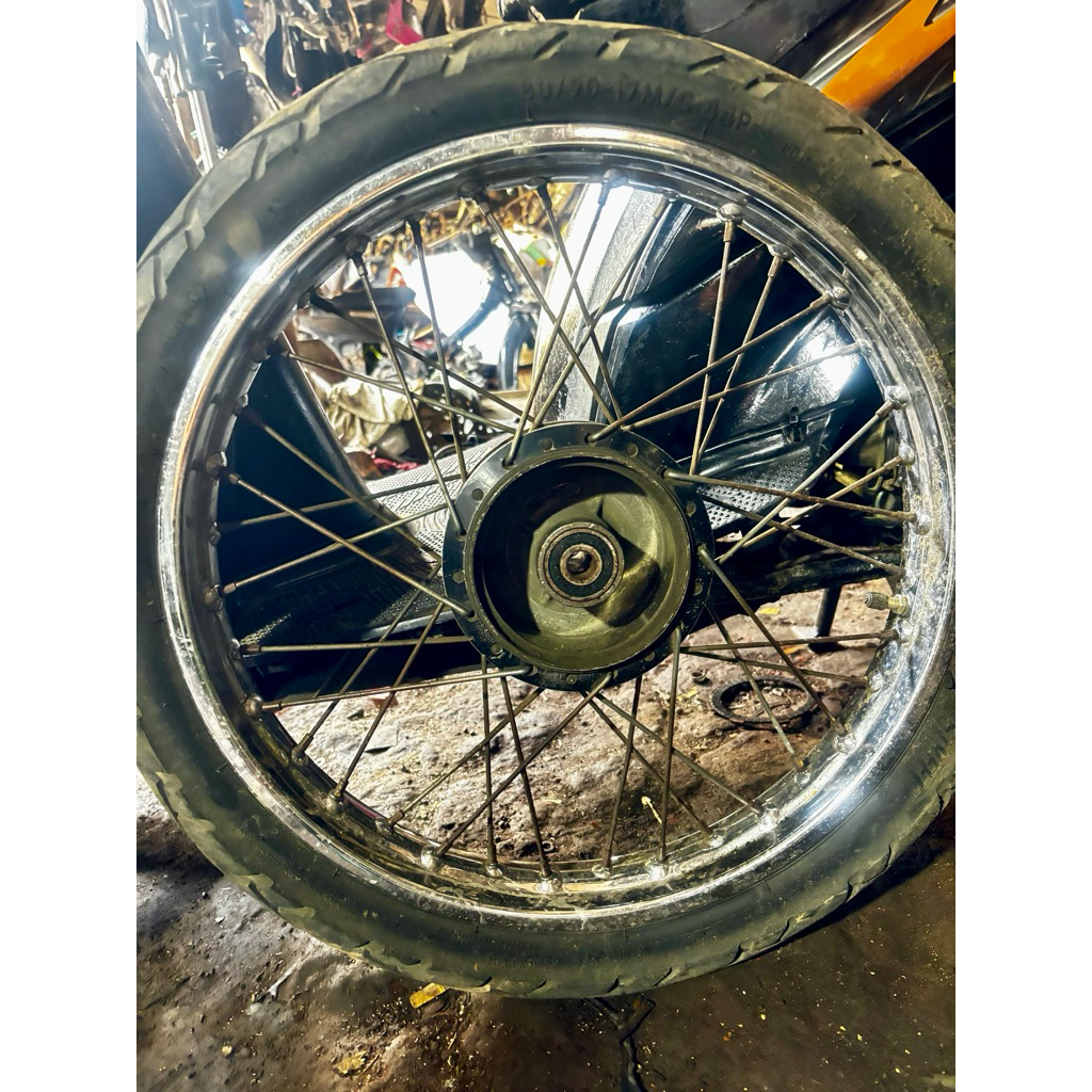 velg veleg pelg peleg set tromol tromel belakang original kawasaki kaze r tanpa ban