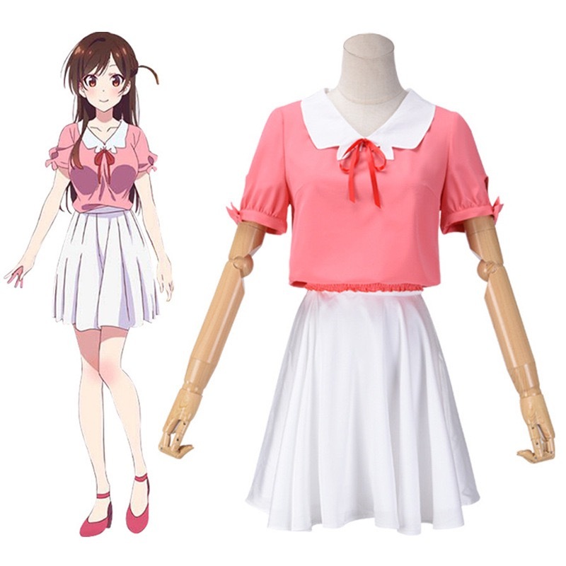 Girlfriend Chizuru Mizuhara Cosplay Costume Anime Outfit Rental Full Set Wig High Cos Dress Conventi