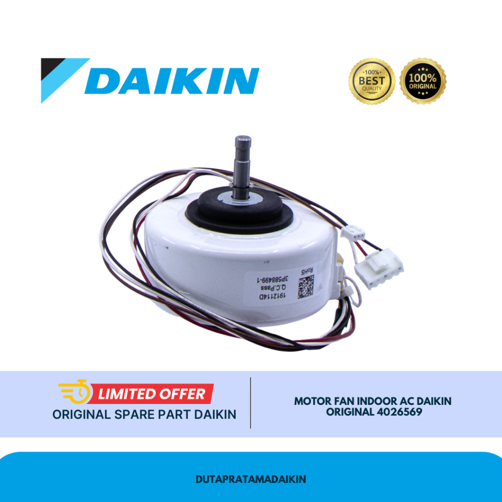 MOTOR FAN INDOOR AC DAIKIN FTP15AV14 FTP15AV149 FTP25AV14 FTP25AV149  ORIGINAL 4026569