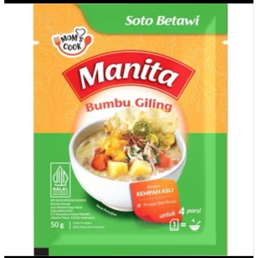 Manita - Bumbu Masak instan manita Rasa Soto Betawi / Manita soto betawi /bumbu soto betawi 1pcs