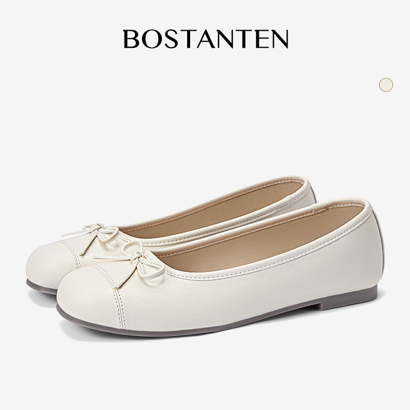 [Puff Ballet Shoes] BOSTANTEN Sepatu Wanita Balet Fashion Anti selip Sol Dalam Yang Lembut Flat Shoe