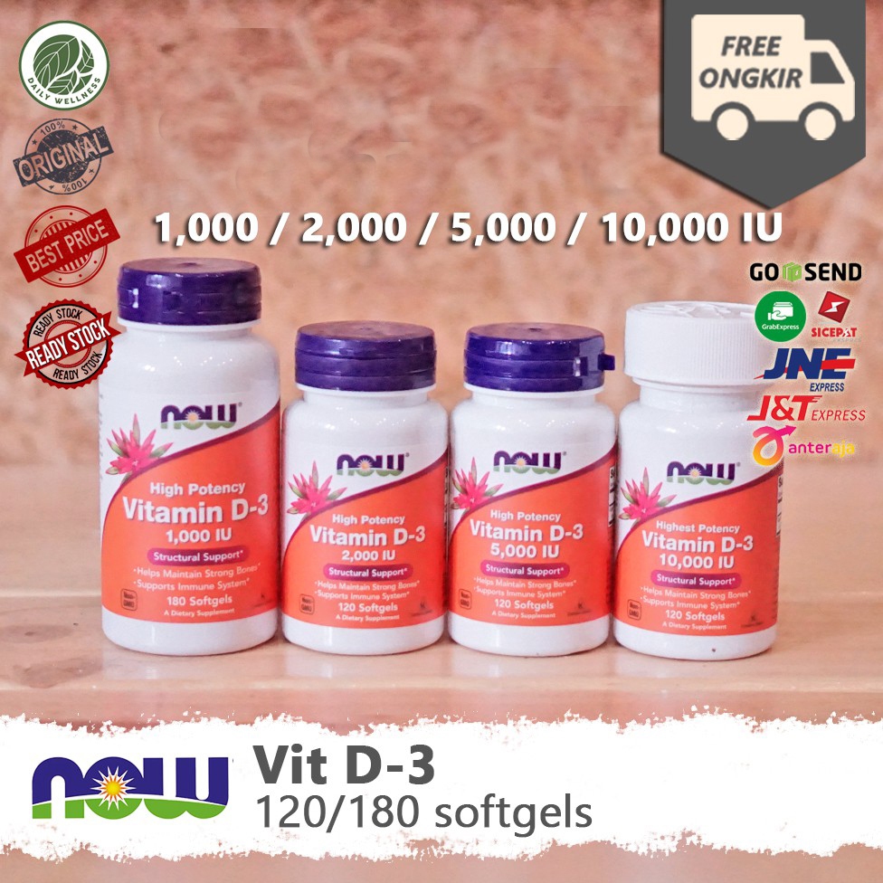 NOW Vitamin D3 1000IU 2000IU 5000IU 10000IU 50000IU