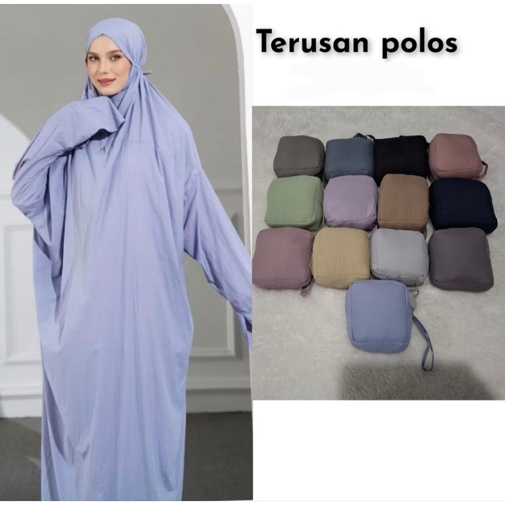 Mukena Terusan/Mukena Langsung/Mukena Pocong bahan parasit korea 2 in 1