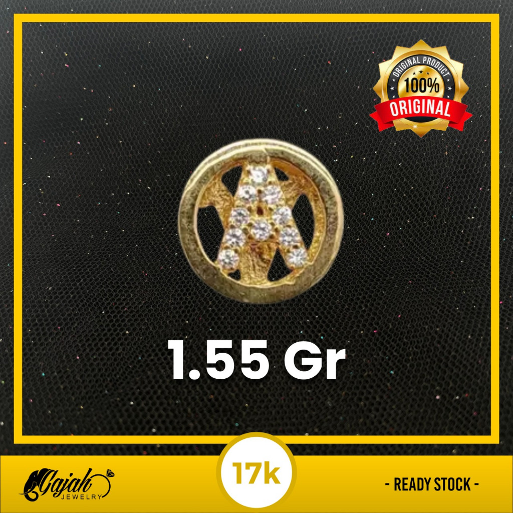 Liontin Huruf A Emas 17K - Toko Emas Gajah - 1.55 Gram 3049