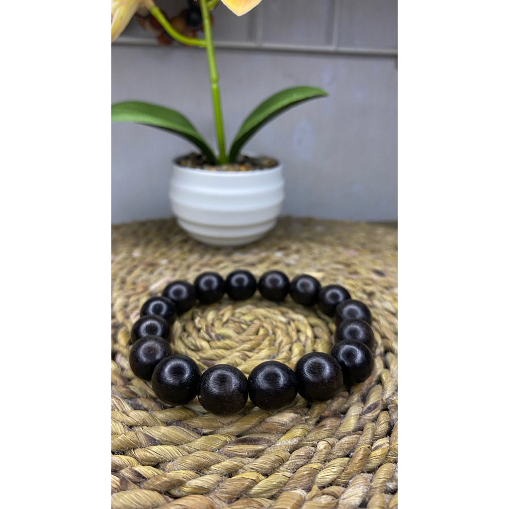 gelang kayu kelor hitam/kayu hitam kalimantan tenggelan 12mm
