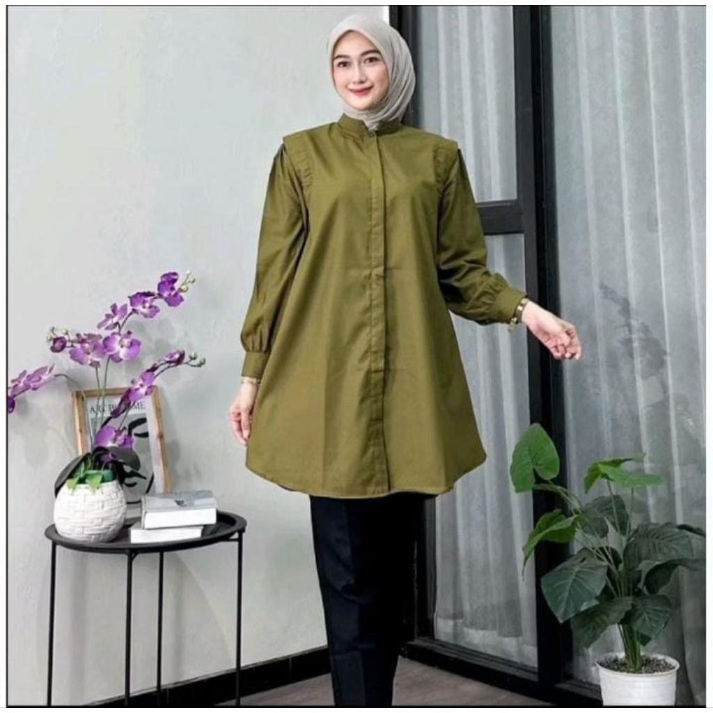 Tunic zalfa Bahan rayon premium |Tunic ZalfaBahan katun linen premium | Bahan pololinen premium |Tun