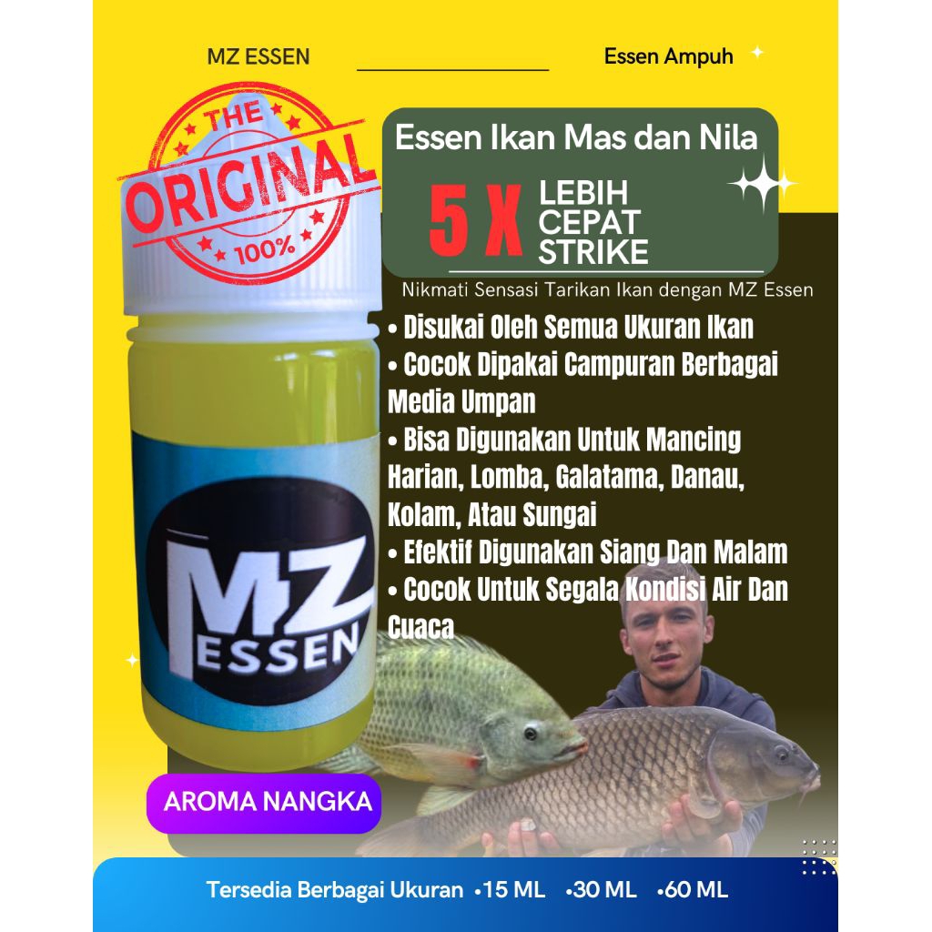 MZ ESSEN AROMA NANGKA PRENIUM 100 % pemikat ikan Mas super Nila Mujair mujaer  lele super babon Esen