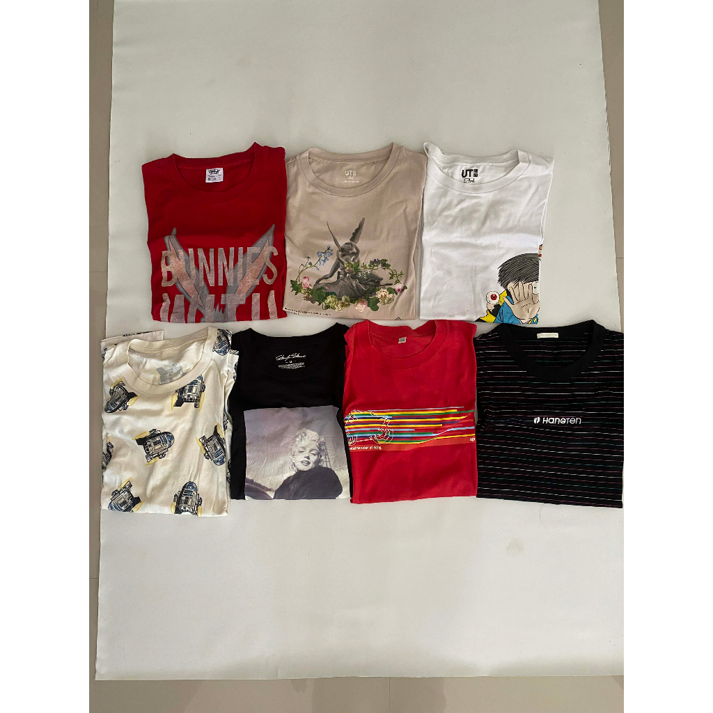 KAOS TSHIRT BORONGAN TAKE ALL 7 PCS UNIQLO GU