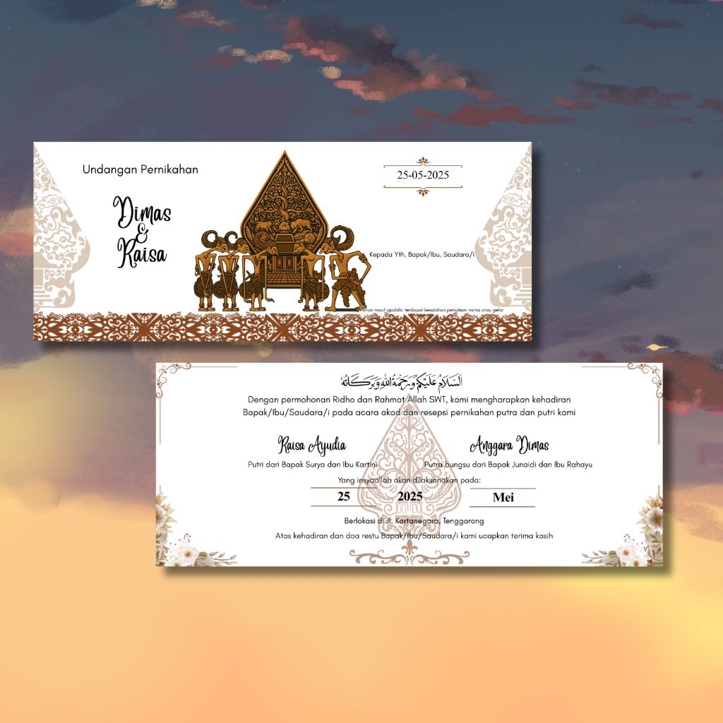 undangan pernikahan murah, simpel, elegan adat jawa