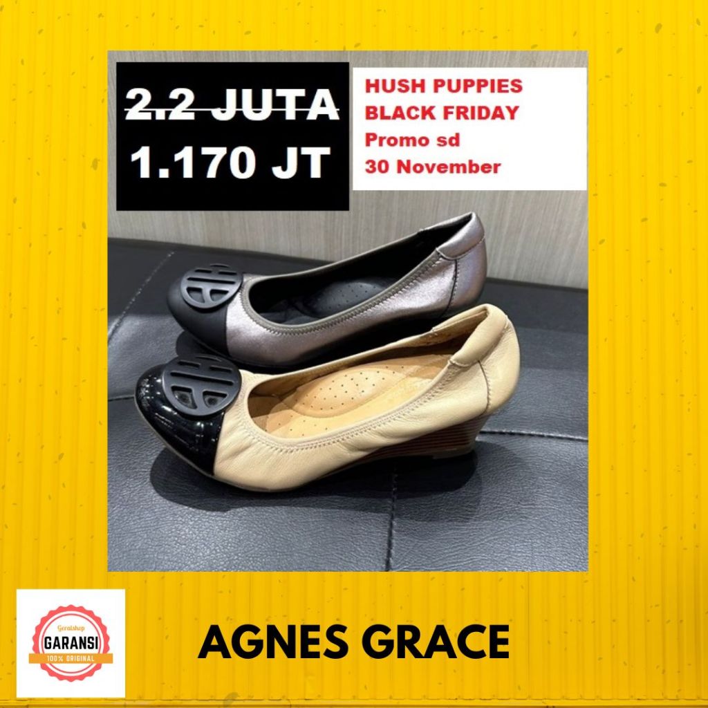 Sepatu Hush Puppies wedges wanita original SALE seri AGNES GRACE