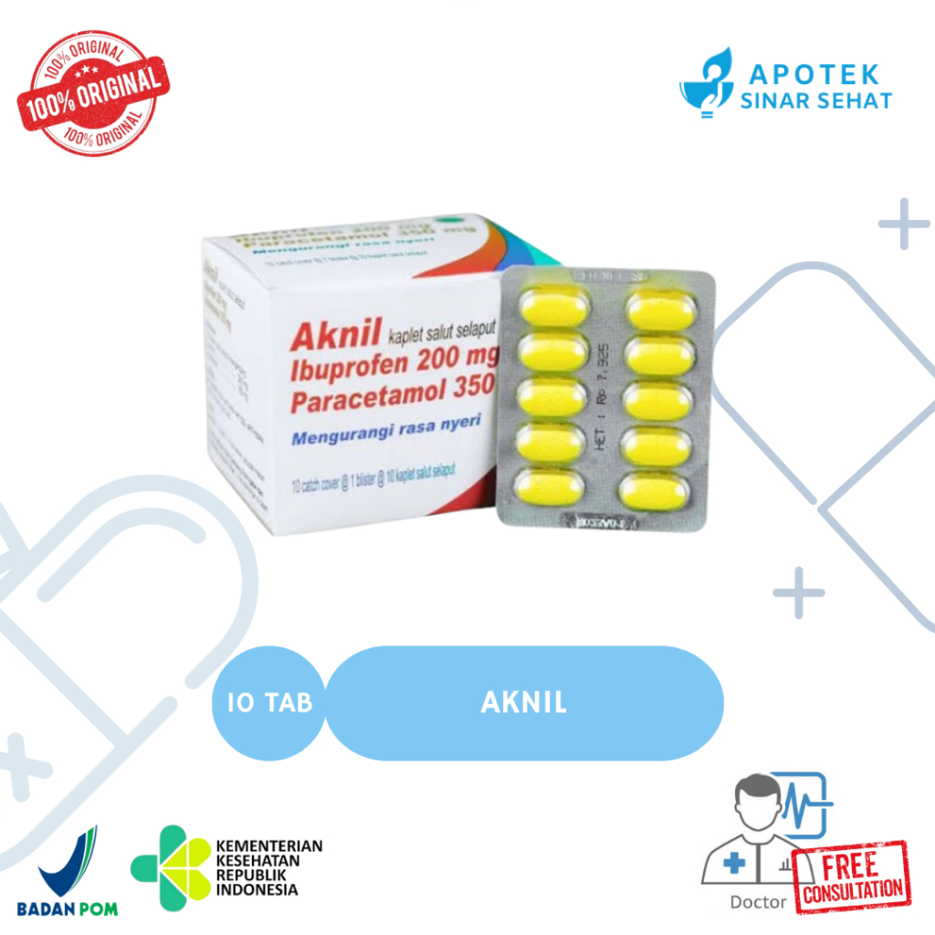 Aknil obat penurun demam dan sakit kepala berisi ibuprofen dan paracetamol