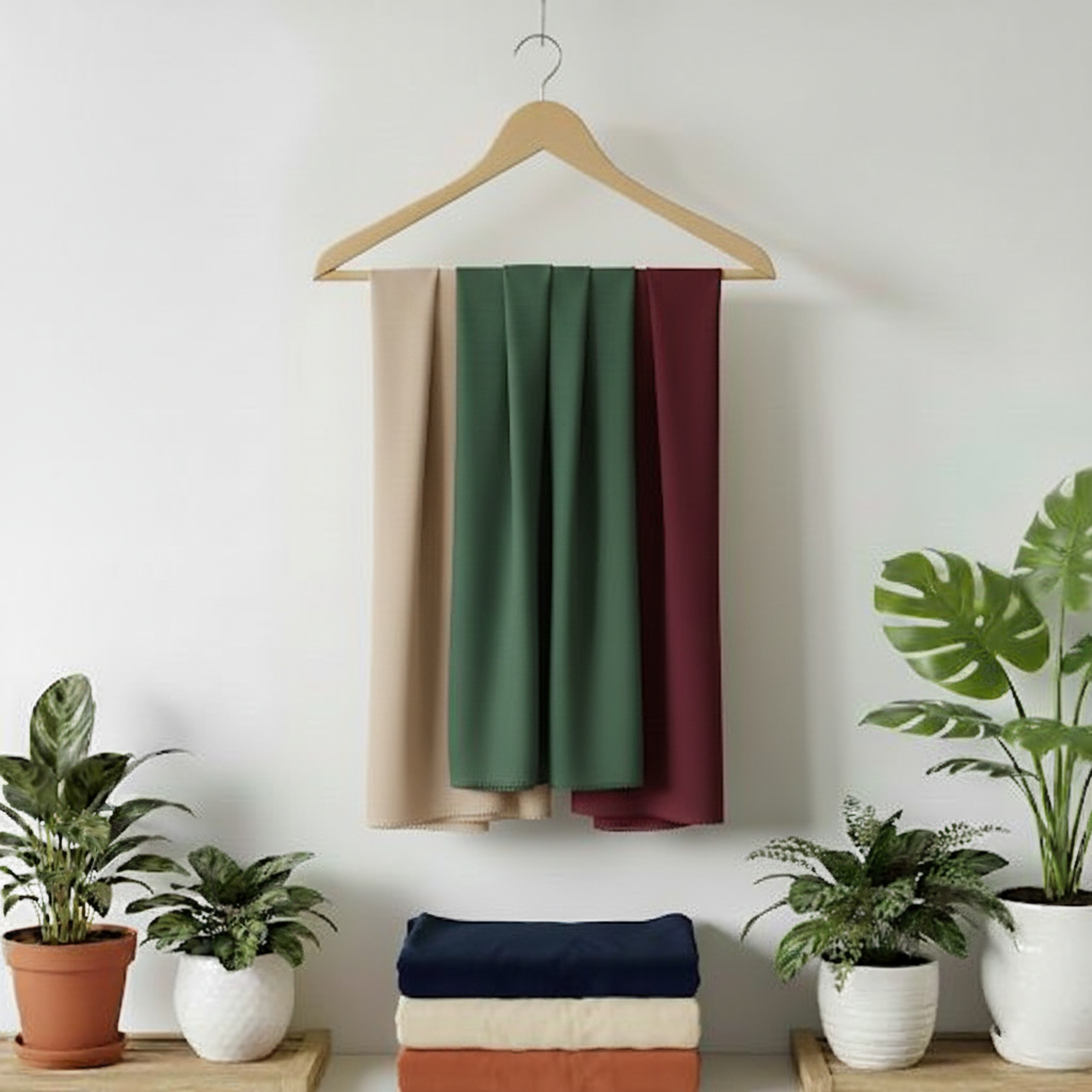 Hijab Segi Empat Voal Syar'i UK 130 x 130 Laser Cut - Hitam, Maroon, Olive, Bold Dark Color Series