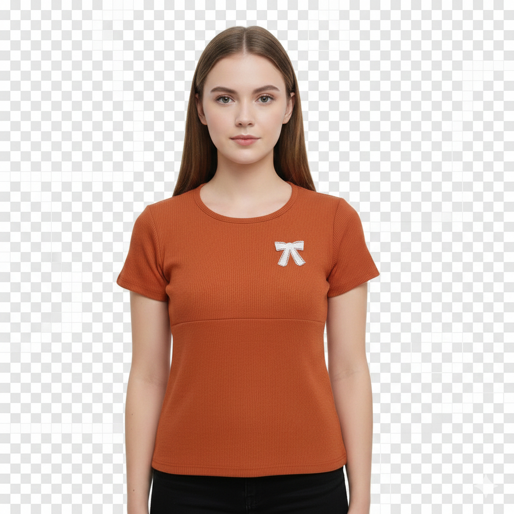 CHLstore Baju Wanita Remaja Crop Top Lengan Pendek Sablon Pita Kaos Cewek "A-059"