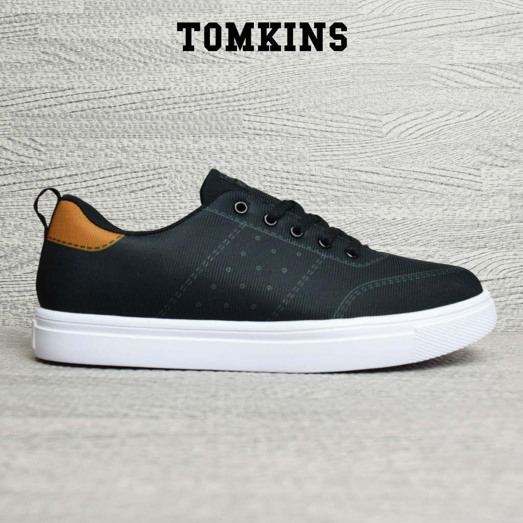 TOMKINS Hamnet - Black White Sepatu Sneakers Pria