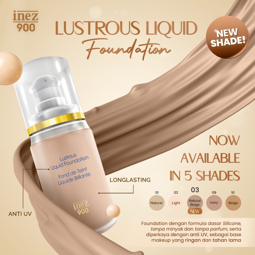 INEZ LUSTROUS LIQUID FOUNDATION INEZ 900 FOUNDATION CAIR