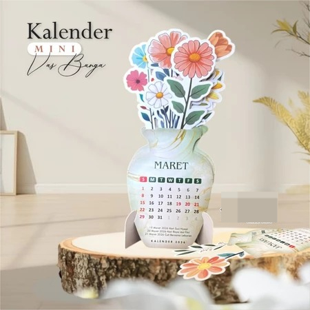 KALENDER MEJA UNIK - KALENDER MINI VAS BUNGA - HIASAN MEJA KERJA READY STOCK MURAH
