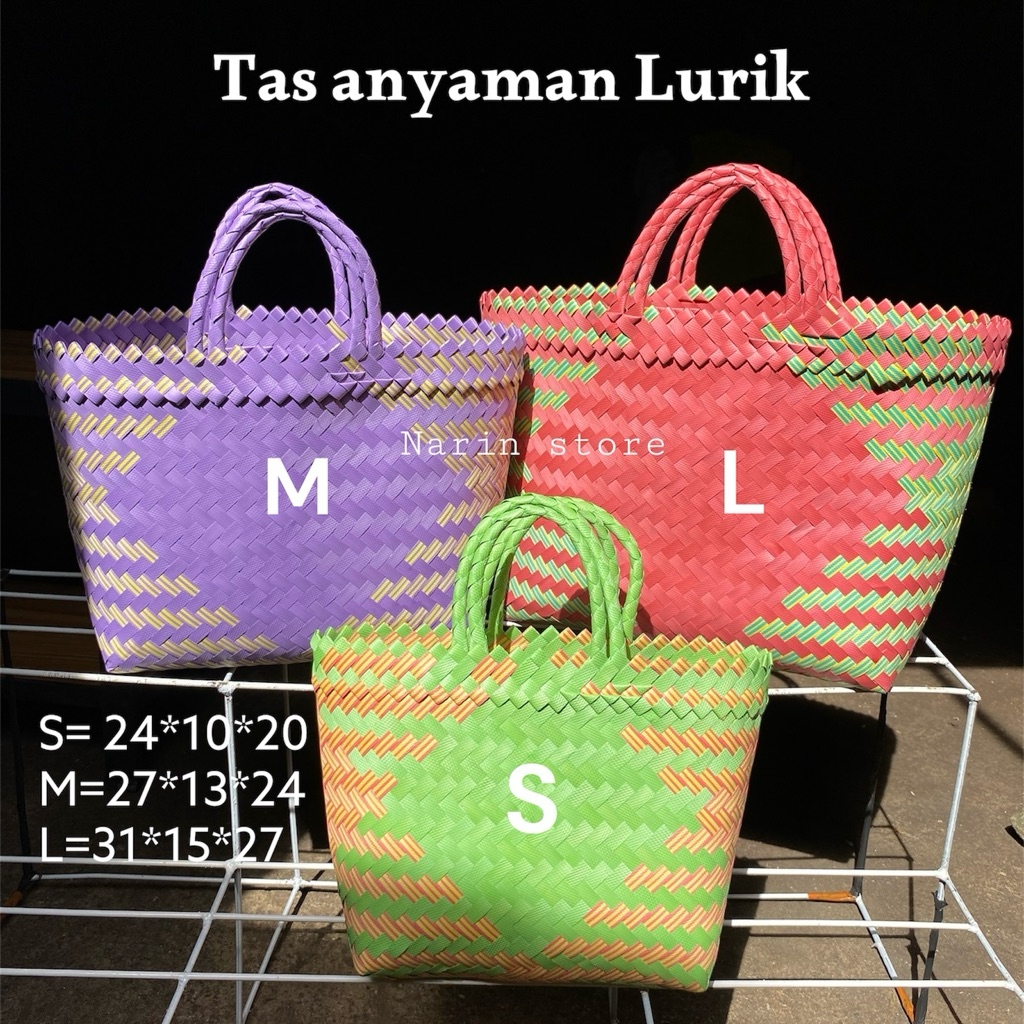 ECER TAS ANYAMAN LURIK Ukuran S,M,L (Tas belanja,Tas souvernir,Tas belanja,tas syukuran,tas hajatan)