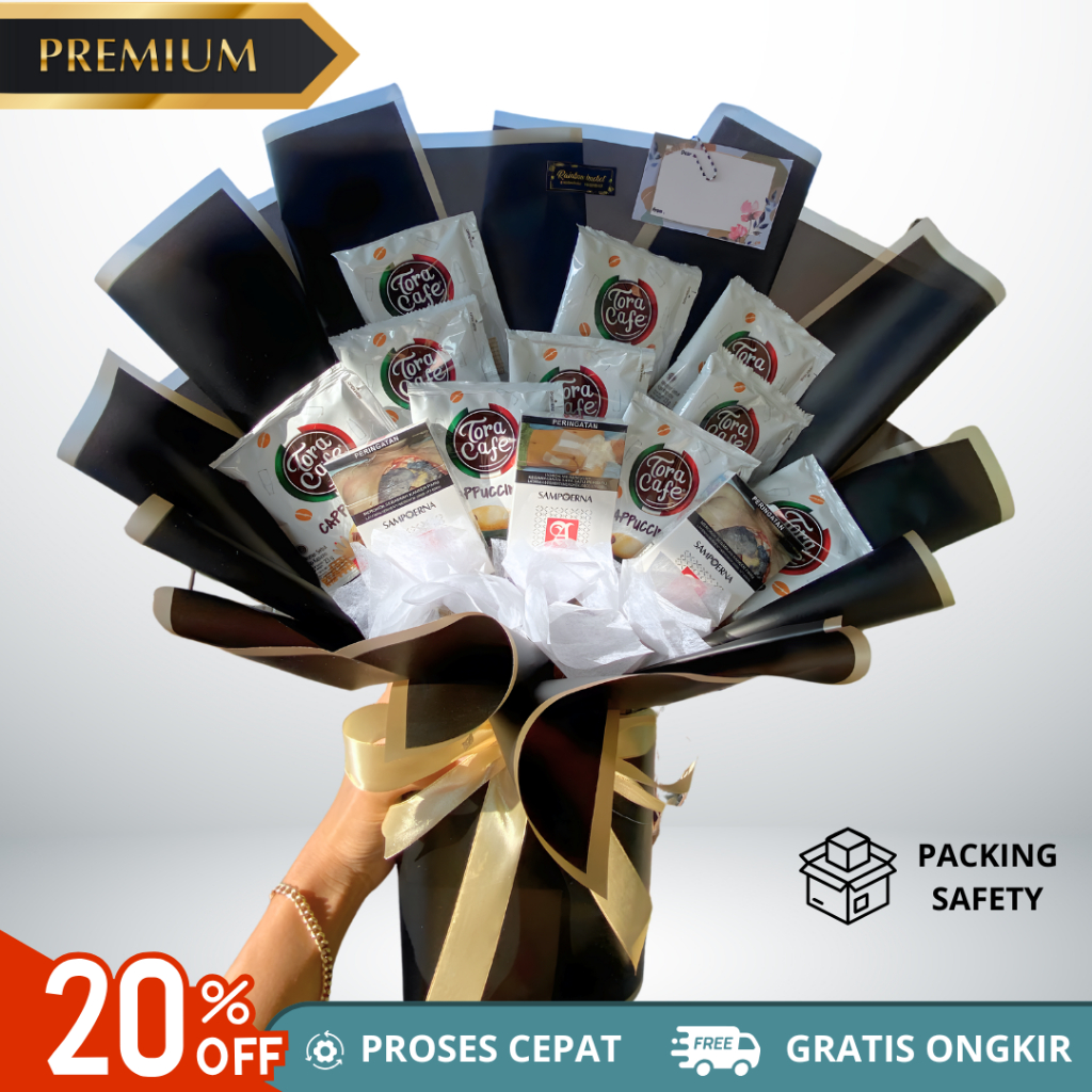 Buket Kopi + Rokok Premium - Free Kartu Ucapan - Hadiah Wisuda / Ulang Tahun – BBK001