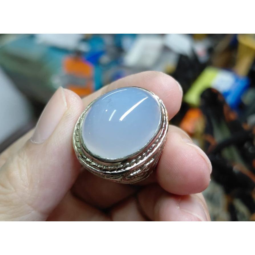 Cincin Batu Spirtus Baturaja BTJ013 Super Giwang No Mangkok Ikatan Perak Kokoh Tebal