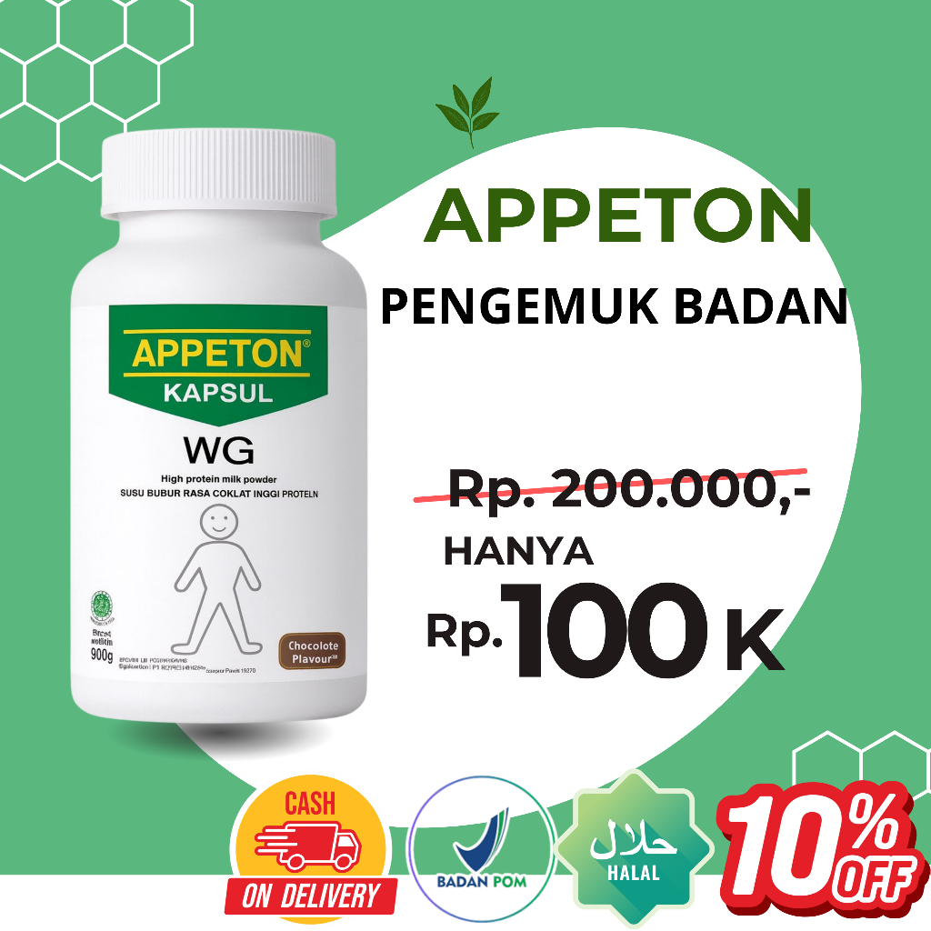 Appeton WG Kapsul Penggemuk Badan Alami BPOM Aman Tanpa Efek Samping