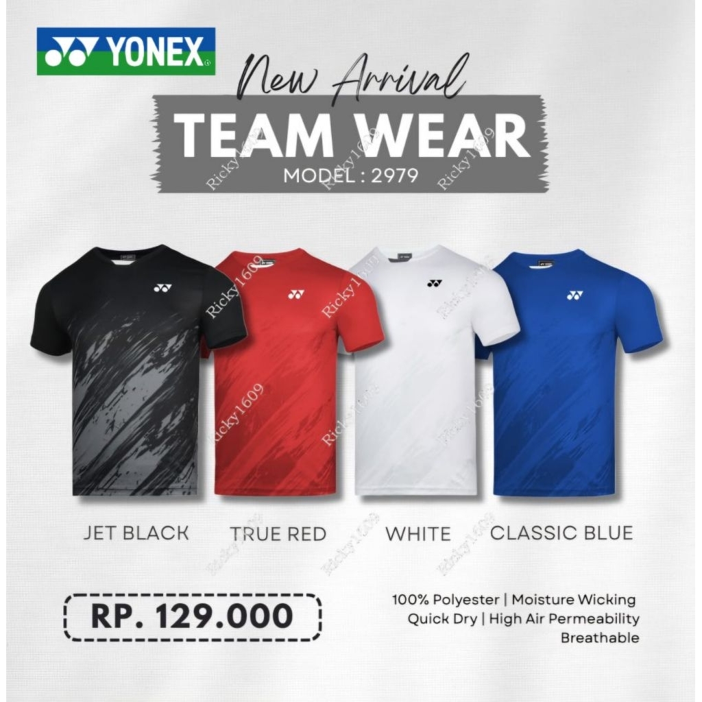 BAJU BADMINTON YONEX TEAM WEAR (2979) NEW ARRIVAL 2025 (BAJU YONEX TEAM WEAR) ORIGINAL YONEX SUNRISE