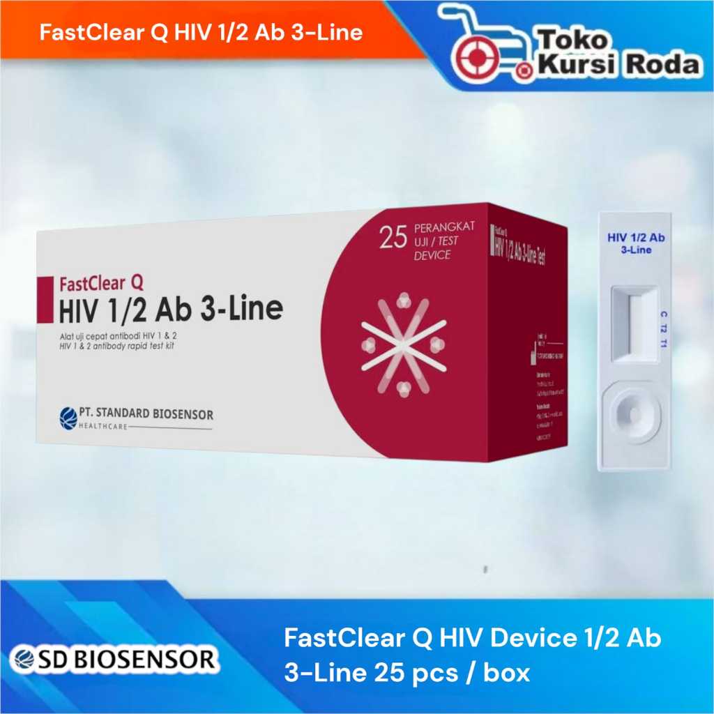 SD BIOSENSOR FastClear QHIV 1/2 Ab 3-LineAlat uji cepat antibodi HIV 1 & 2 HIV 1 & 2 antibody rapid 