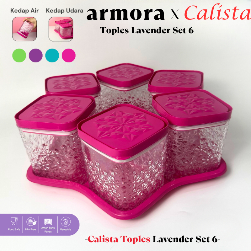 TOPLES CALISTA LAVENDER 6 DAUN – SATU SET TOPLES KUE KERING LEBARAN / TOPLES PLASTIK TUTUP BUNGA ELE