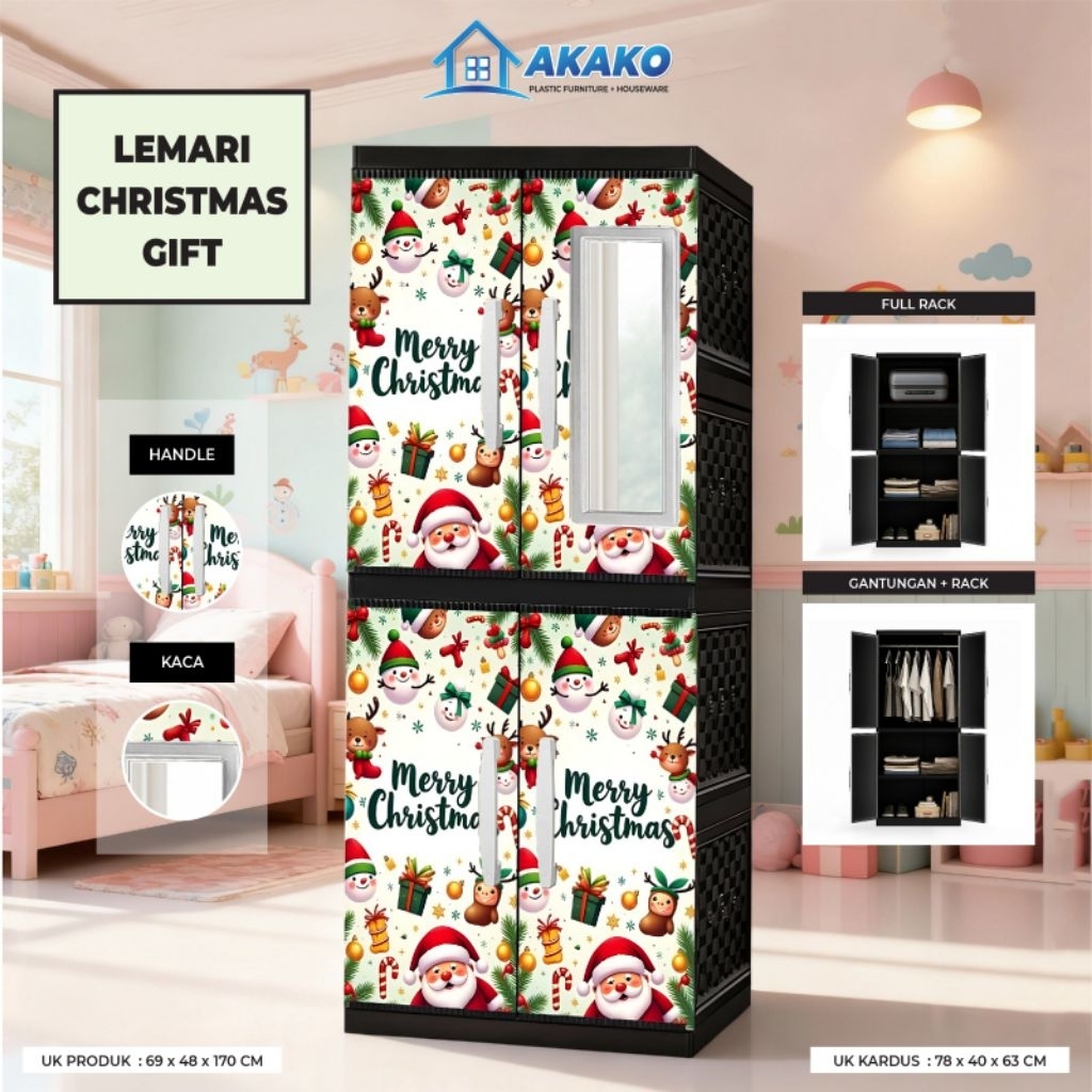 Akako Lemari plastik 2 susun LP2P VIP CHRISTMAS
