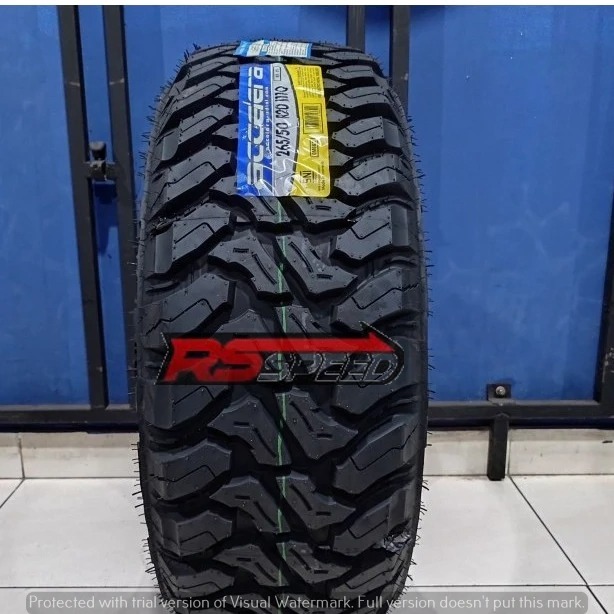 BAN MOBIL OFFROAD KEMBANG KASAR RING 20 UKURAN 265/50 R20 MEREK ACCELERA M/T01 BAN TUBLES R 20