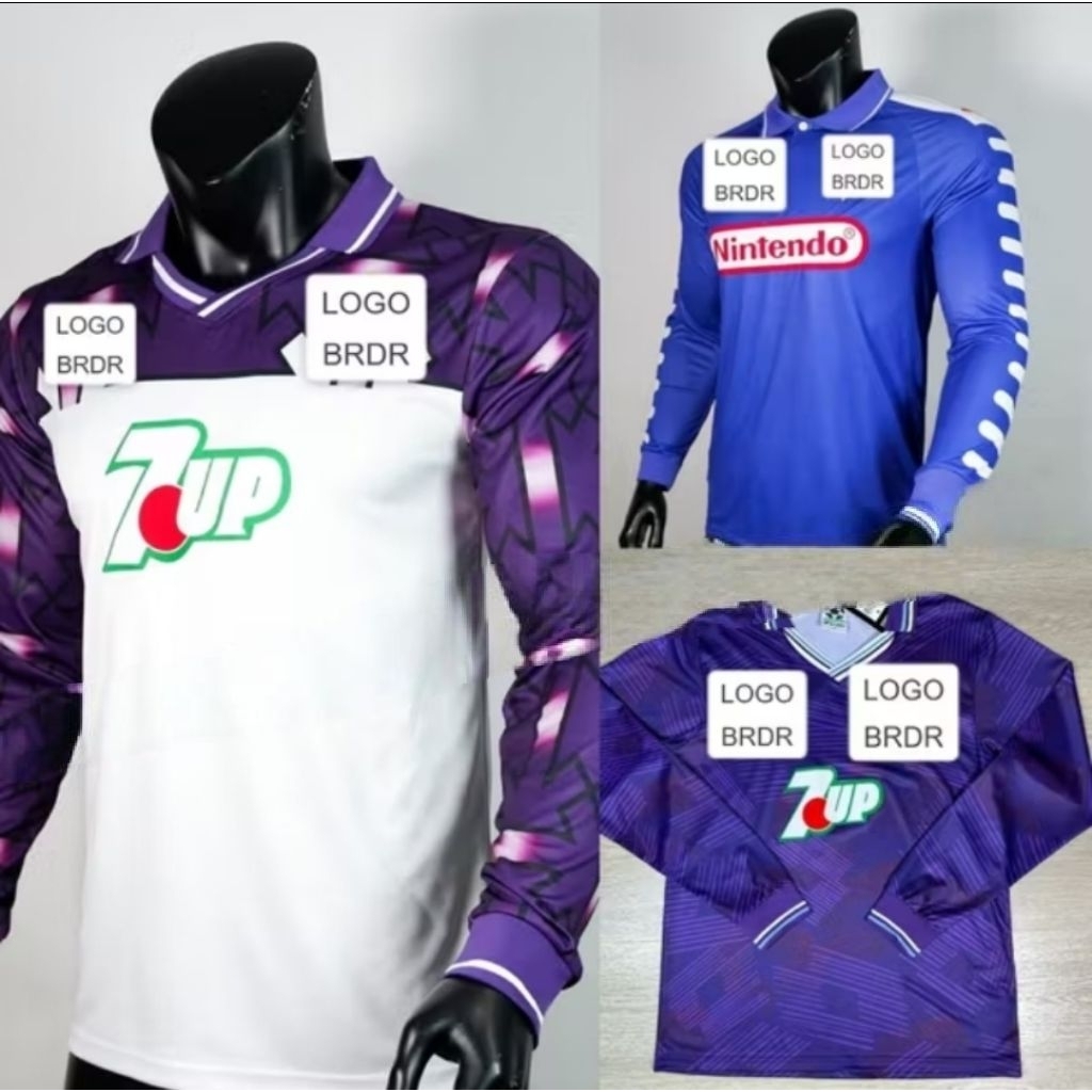JERSEY BOLA RETRO FIORENTINA HOME AWAY LONGSLEEVE LS LENGAN PANJANG