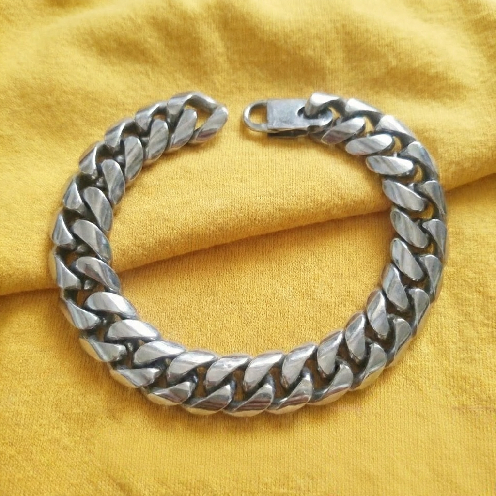 Gelang Rantai Anti Karat Besar Jumbo Baja Putih Original